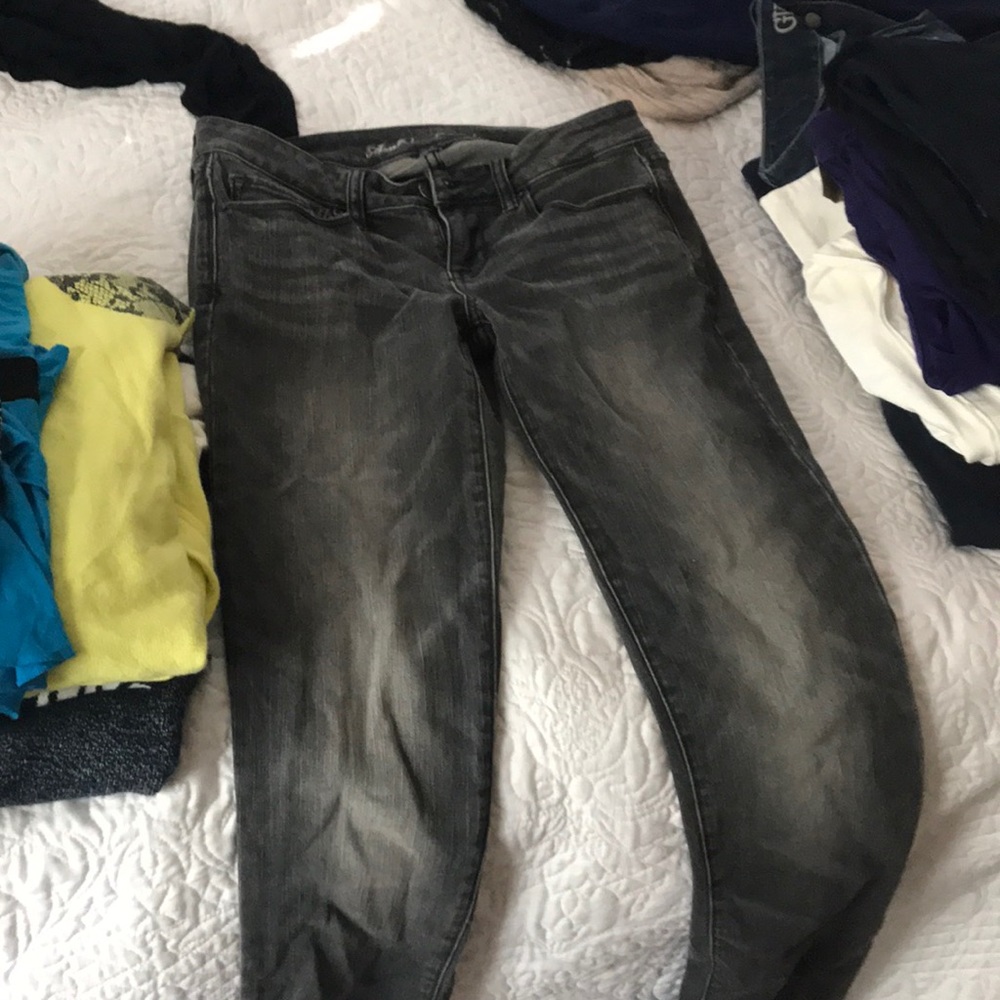 Gorgeous gray jeans with fading